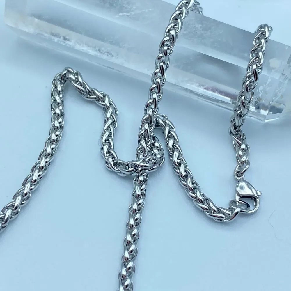20 Inch Stainless Steel Wheat Chain With Lobster Claw Clasp, Unisex